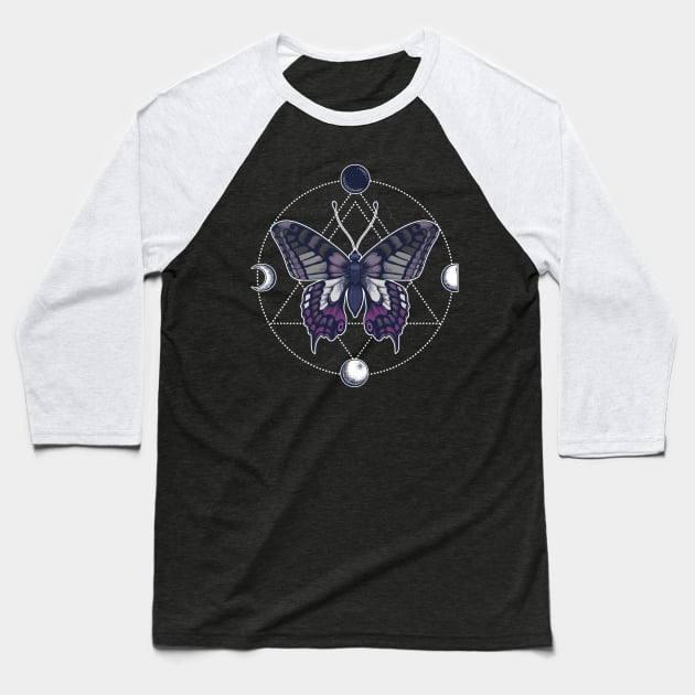 Asexual Butterfly Baseball T-Shirt by Psitta